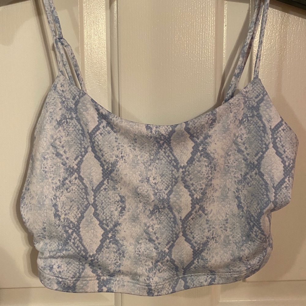 Blue snake print crop top